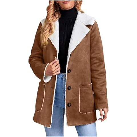 AMhomely Faux Suede Shearling Winter Jacket Cover