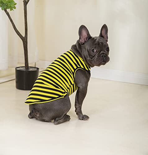 Kaoopetopn Dog Striped Shirt Lightweight Vest Soft Breathable Cool Pet Clothes,Stretchy Sleeveless Tank For Boy Girl Dogs Large Medium Small,L #TOP4