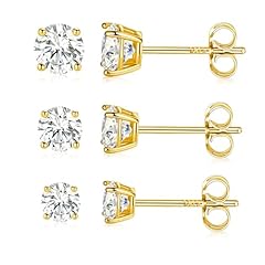 3/4/5mm moissanite gold studs