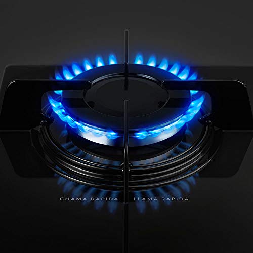 COOKTOP A GÁS KE4GP COM MESA DE VIDRO PRETA BIVOLT