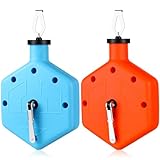 Saysurey 2 Pack Chalk Line Tool 100 ft Chalk Line Reel Chalkbox Boxes with PP Case for Construction Building Carpentry Projects Wood Working Brick Layer Drawing Straight (Orange,Blue)