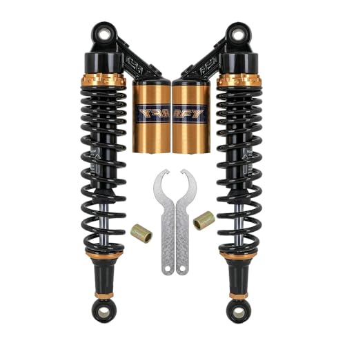 Hegeiisy 360mm 14.17 Zoll 8mm Feder Universal Motorrad Stoßdämpfer Hinterradaufhängung ATV Quad Roller Dirt Bike Für CBR600 CBR400 CB500 YZF XC EXC XCF Schwarze Gold