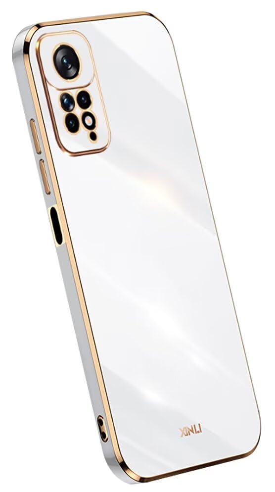 Topme Silikonhülle Für Redmi Note 10 Pro – Mit Goldrand, Rosa, Stoßfest
