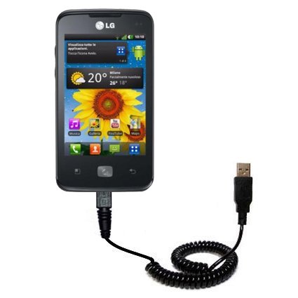 Gomadic Unique Coiled USB Charge and Data Sync Cable for The LG Univa – Charging and HotSync Functions with one Cable. Built with TipExchange