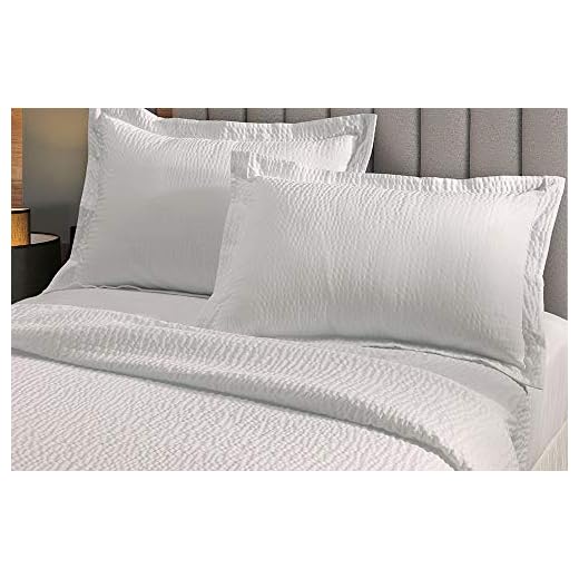 Lightweight Coverlet King Set - White Rippled Texture - Exclusive to Courtyard Hotels, Fairfield by Marriott and Residence Inn Includes 1 Coverlet and 2 Shams.
