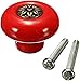 Knob Handle,32mm 12PCS Vintage Ceramic Knobs Handles Pulls for Cabinet Drawer Closet Dresser Cupboard Wardrobe Furniture Door Kitchen & Baby Kid's Children's Furniture Decor (Black-red) (Color : Bron
