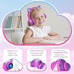 IFECCO Kids Bluetooth Headphones with Case,Cute LED Light Up Cat Ears - Image 3