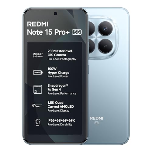 REDMI Note 15 Pro+ 5G (Mirage Blue, 8GB + 256GB) | 200MasterPixel...