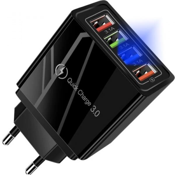 PARENCE.- Caricatore da parete USB, 4 porte/Funzione 3.0 intelligente e ultra veloce - Universale
