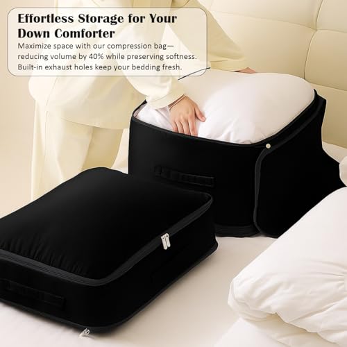 Image of JD FRESH 1 Pcs Nylon Ultra Space Saving Compression Organizer Bag /Storage Bags With Zipper /Compression Storage Bags For Clothes /Large Capacity Organizer Bag for Comforters /Blankets /Travel- XL Size