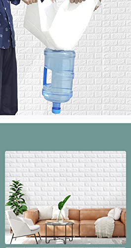 Image of GLUN 3D White Brick Wallpaper Self Adhesive for Wall PE Foam Wall Stickers DIY Wall Decor (70 x 77cm, Appx. 5.8Sq Feet) Pack of 1