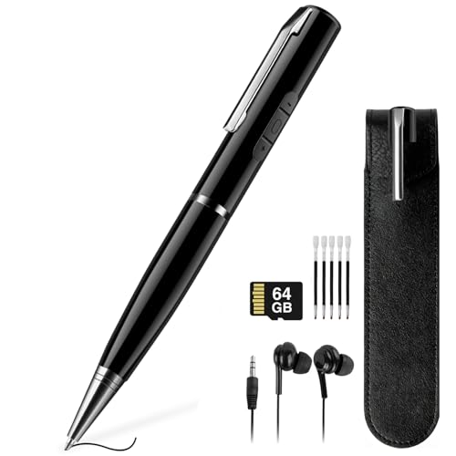 Hersance 64GB Diktiergerät, Aufnahmegerät mit 768 Stunden Aufnahmemöglichkeit
