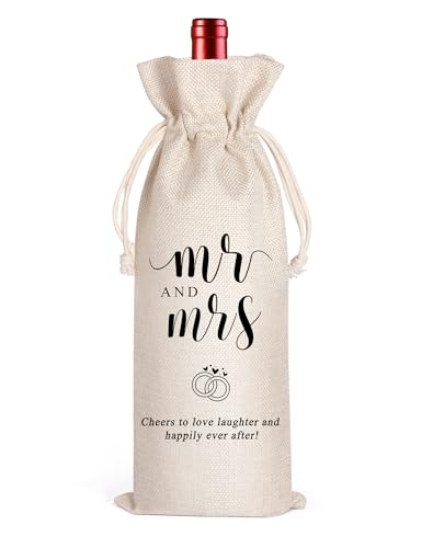 LANBAIHE Mr and Mrs Wine Bag, Wedding Shower Gifts Wine Bag, Bridal Shower Engagement Gifts, Mr and Mrs Wedding Gift Party Decorations