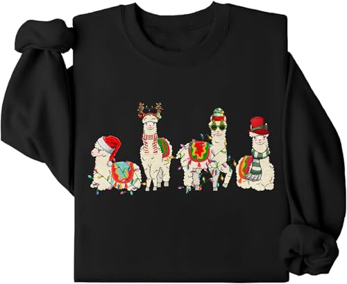 Llama Merry Christmas Sweatshirt, Llama Merry Christmas Shirt Long Sleeve, Llama Christmas Sweater2
