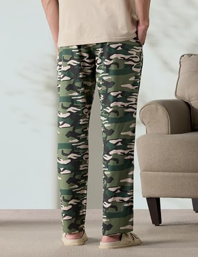 Image of Amazon Brand - Symbol mens 100% Cotton Pyjama /Lounge Pants |Regular Fit | Printed | Available in Plus Sizes