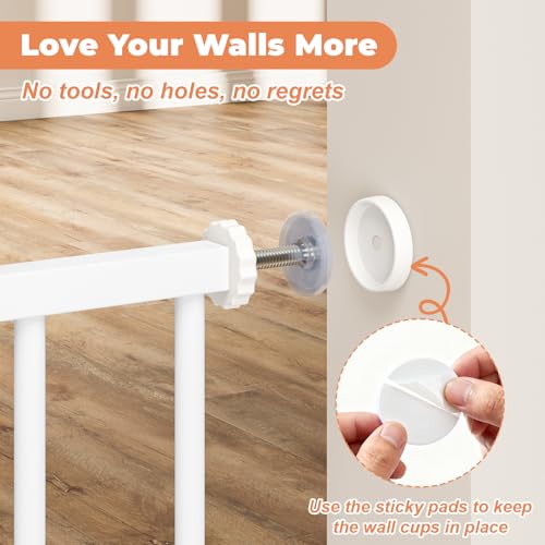 Baby Gate No Drilling, 29"-40" Dog Gate Indoor for Stairs & Doorways | Auto Close, Pressure Mounted Adjustable Pet Gate Indoor, Easy Walk Through Child Gate for Baby & Pet Stroller Friendly, White - Image 7