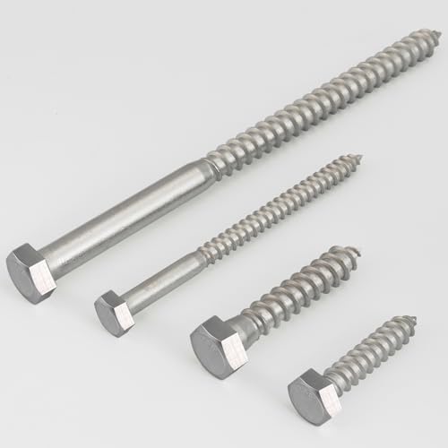 Vgbuy VG01807 5/16 Inch X 2 Inch Hex Head Lag Screws 20Pcs, 304 Stainless Steel 18-8 Lag Bolts Wood Screws Heavy Duty Large Screws thumb #1