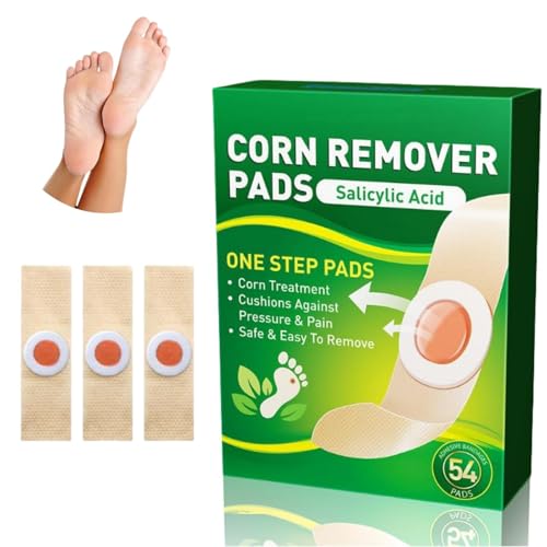 Corn Remover Pads 54 PCS Extra Strength Treatment with 40% Salicylic Acid Fast Effective Medicated Bandages for Corn Pain Relief Suitable for Adults Seniors Teens Athletes Runners Hikers