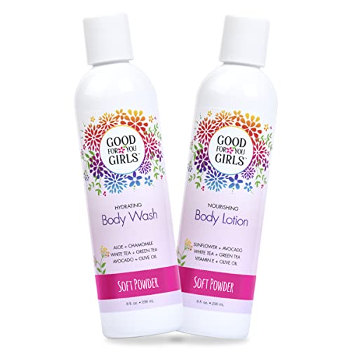 Good For You Girls 2 Piece Body Wash & Body Lotion Gift Set | Powder Scent |
