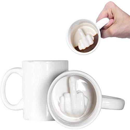 MIRUIKE Up Yours taza de cerámica taza de café con leche taza de té divertida taza de café regalo para cumpleaños o Navidad Gag regalo