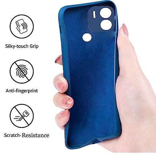 Image of A rtistque Liquid Silicone Back Cover Case for Poco C51 Shockproof TPU Soft Flexible with Camera Protection - Blue