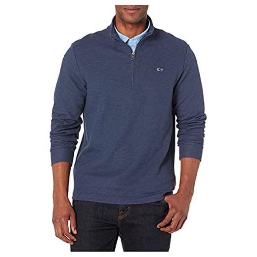 vineyard vines mens Saltwater 1/4-zip Pullover, Blue Depth, Small US