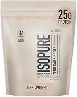 Isopure Unflavored Whey Isolate Protein Powder, with Vitamin C & Zinc for Immune Support, 25g Protein, Zero Carb & Keto Friendly, 1 Pound (Packaging May Vary)