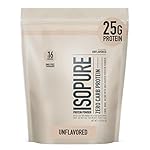 Isopure Whey Isolate Protein Powder with Vitamin C & Zinc for Immune Support, 25g Protein, Zero Carb & Keto Friendly, Flavor: Unflavored 1 Pound (Packaging May Vary)