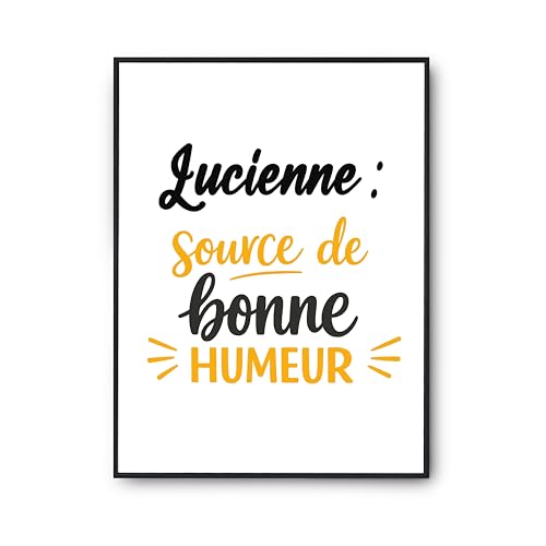 Poster humour Lucienne Otshirt pour égayer la décoration murale du salon