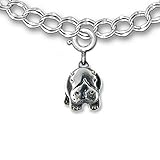 The Magic Zoo Sterling Silver Hippo Charm for Charm Bracelet