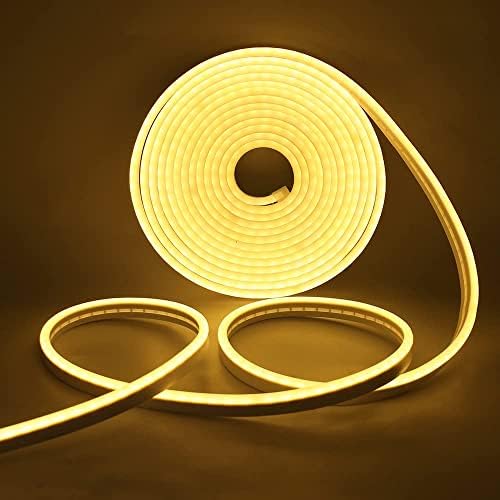 Wisada LED Silicone Neon Light,3m LED Flexible Light Strip,120 LEDs/m Neon Light Strip,5V 2835 LED Rope Light,for Indoor/Outdoor Lighting Decoration [Warm White|USB 501 Push Button Switch Power Cord]