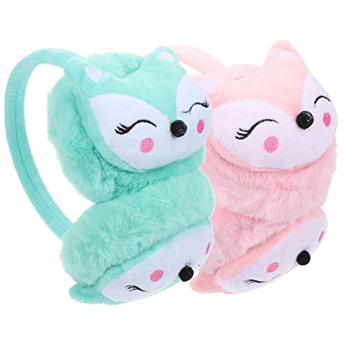 GALPADA 2Pcs Winter Earmuffs for Comfortable Ear Covers with Cute Fox Design for Outdoor Activities Prevents Ear Freezing Great for Boys Durable