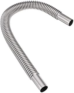 WSDF 60x2.5cm Stainless Steel Air Heater Tank Exhaust Pipe for Auto Car Truck Boat, Round Diesel Gas Vent Hose for Parking Air Heater(silver)