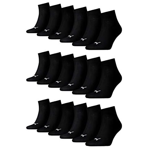 PUMA Unisex Quarters Socken Sportsocken 18er Pack (39/42, Black) Cover