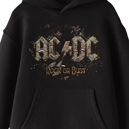ACDC Logo Boombox Background Long Sleeve Youth Black Sweatshirt2
