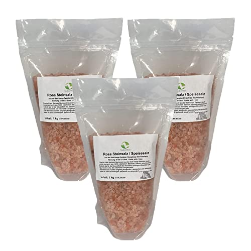 Sel de table rose du Pakistan Salt Range naturel en grains de 2-5 mm pour recharge moulin 3kg