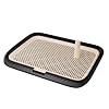 Dog Potty Tray, 23.6x17.68 Indoor Pet Pee Pad Holder,Puppy Training Holder,Bathroom Dog Litter Box, Pet Toilet for Small and Medium Dogs,Housebreaking Supplies, Pet Products(Black)