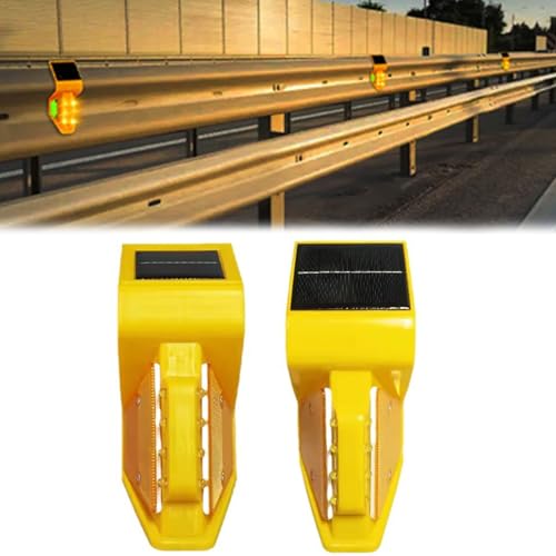 Rusopobe Luci di Segnalazione per Guardrail Stradali, Luci Solari Stroboscopiche luci di Segnalazione per Esterni luci LED per Guardrail Stradali Barricate posti di Blocco