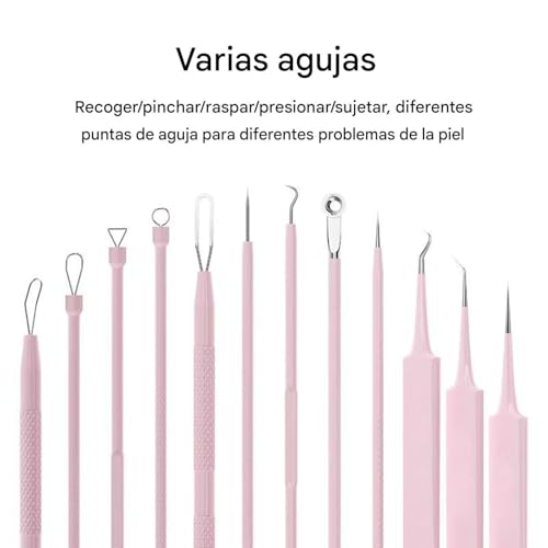 Extractor de Granos - Juego De Utensilios Faciales Para Eliminar Imperfecciones | Eliminador Preciso de Imperfecciones, Productos de Limpieza Profunda para Hombres, Mujeres, Maquilladores y Uso en Cas - imagen 9