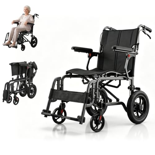 Ultra-Lightweight Travel Wheelchair - Foldable & Portable -15