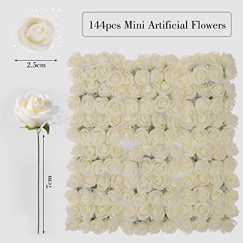 MWOOT White Artificial Rose Flower Heads - Image 3