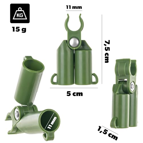 KADAX Zestaw podpórek do ogórków – 9 x tyczka 120 cm, siatka do pnączy 2,45 x 1,1 m, 4 x łączniki tyczek, drut ogrodowy 30 m – podpora do ogórków, kratka wspinaczkowa, siatka wspinaczkowa do ogórków