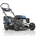 Hyundai 17” 43cm Electric Start Self-Propelled Petrol Lawnmower, 139cc 4-Stroke Engine, 4-in-1 Mulch Bag Side & Rear Discharge, 40L Grass Box Black Edition