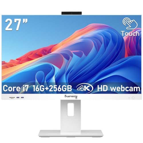 Image of suevery 27 inch Touchscreen All-in-One Desktop Computer Core I7 4K