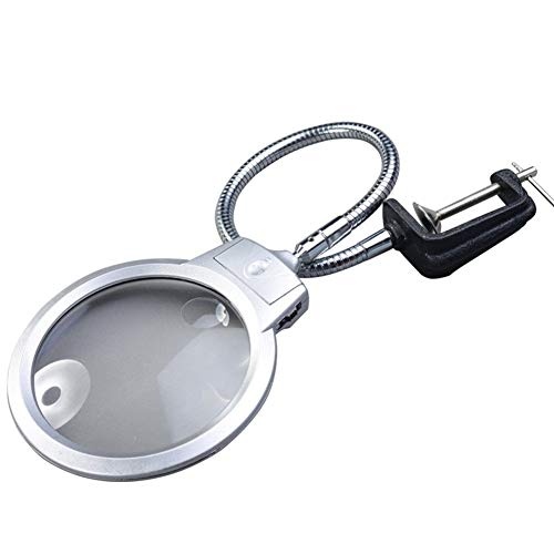 Bureau Magnifyingglass avec léger HJMMWT loupe de table 2X 2.5X double objectif HD avec pince