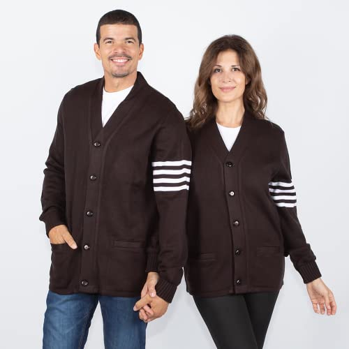 Image of Stewart & Strauss Cardigan Varsity Letter Sweater | American style button front letter sweater knit since 1977, heavyweight and ready for chenille letters and patches