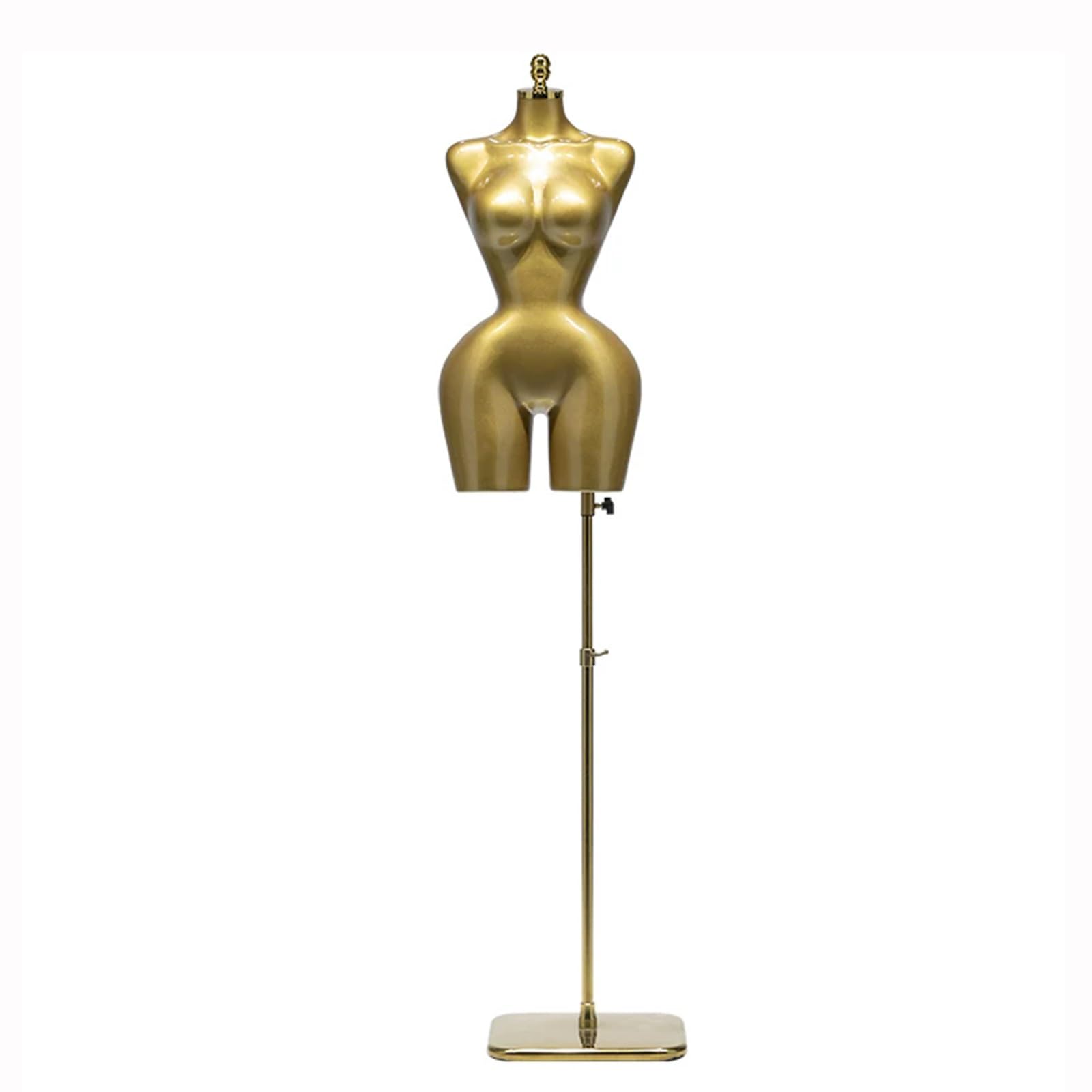 Maniquí Mujer Dorado Torso, con Base Metálica Ajustable, para Lencería, Trajes De Baño, Escaparates Boutique Y Fotografía