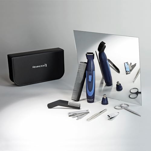Remington Reiseset Hygiene im Etui [13-teilig: für Haare & Maniküre/Pediküre etc.] Bartschneider, Nasenhaartrimmer, Ohren-& Augenbrauentrimmer, Nagelklipper & Schere, Pinzette, 2 Kämme etc. NE3890