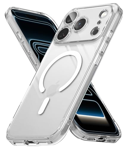 Ringke Fusion for iPhone 17 Pro Max Case [Compatible with MagSafe] UV Coating for Scratch & Discoloration Resistant, Shockproof Air Pockets - Magnetic Clear