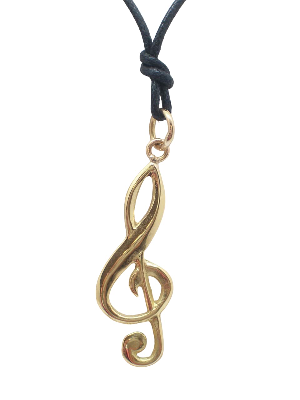Chiave di Violino : Ciondolo in Oro Giallo 18 Kt (750 millesimi) - Pendente con Chiave di Sol - Musica - Musicista - Note Musicali